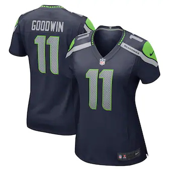 womens nike marquise goodwin college navy seattle seahawks 